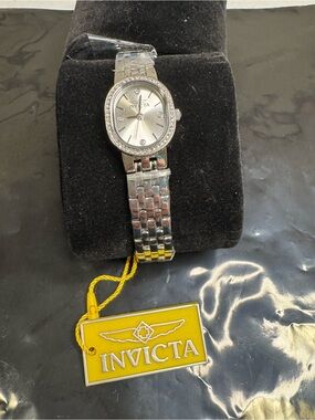 Invicta Silver-Tone Women's Bracelet Watch with Crystal Accents